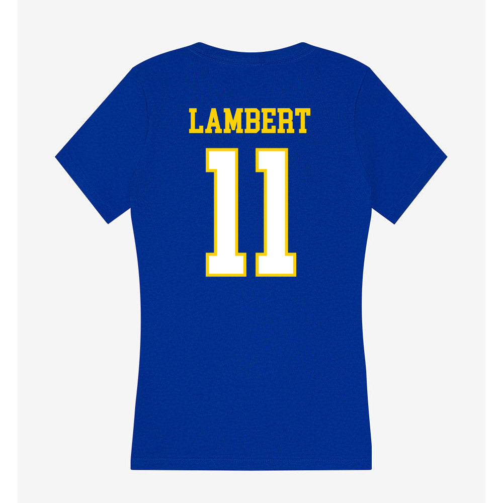 Delaware - NCAA Baseball : Luke Lambert - Women's V-Neck T-Shirt-1