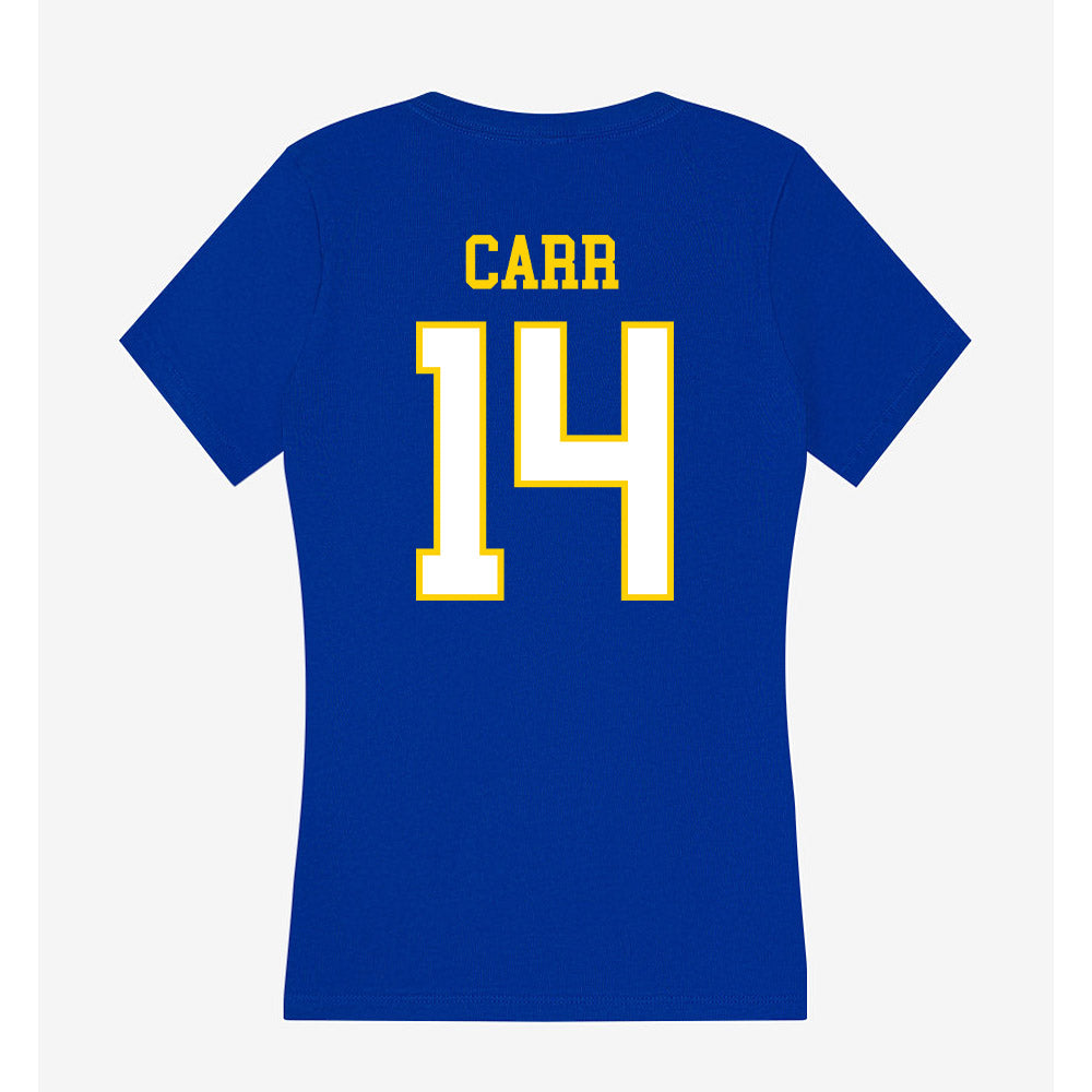 Delaware - NCAA Baseball : Harry Carr - Women's V-Neck T-Shirt-1