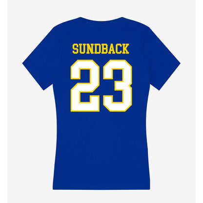 Delaware - NCAA Women's Basketball : Grace Sundback - Women's V-Neck T-Shirt-1