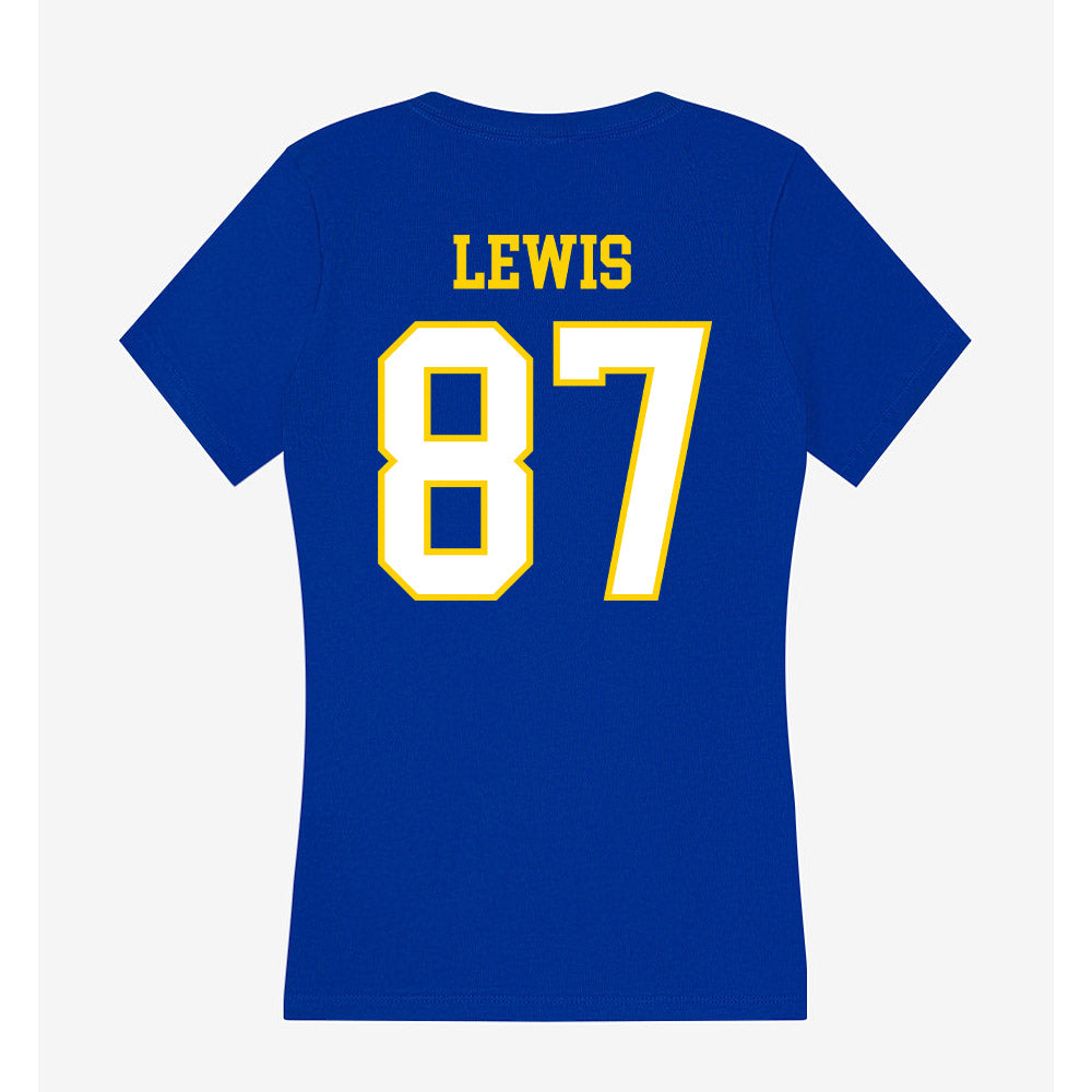 Delaware - NCAA Football : Donovan Lewis - Women's V-Neck T-Shirt-1