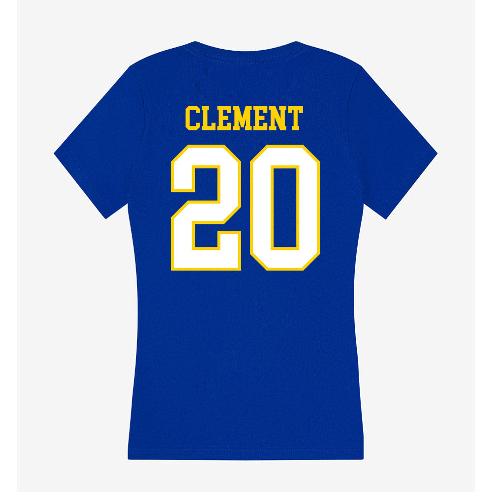 Delaware - NCAA Women's Basketball : Claudia Clement - Women's V-Neck T-Shirt-1
