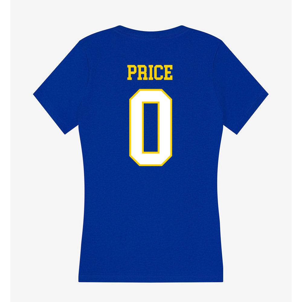 Delaware - NCAA Football : Qyaeir Price - Women's V-Neck T-Shirt-1