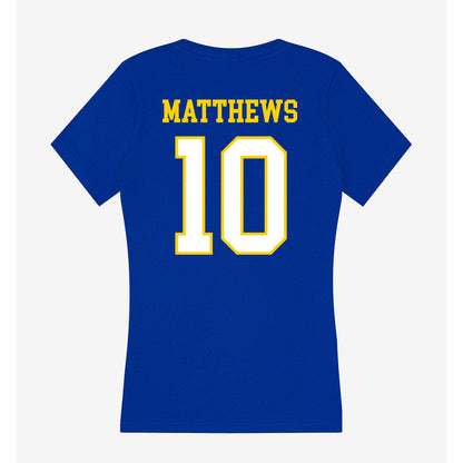 Delaware - NCAA Football : Blake Matthews - Women's V-Neck T-Shirt-1