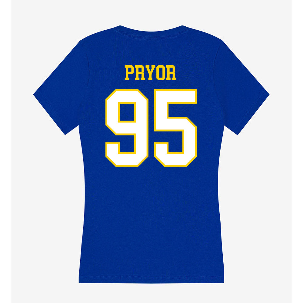 Delaware - NCAA Football : Micah Pryor - Women's V-Neck T-Shirt-1