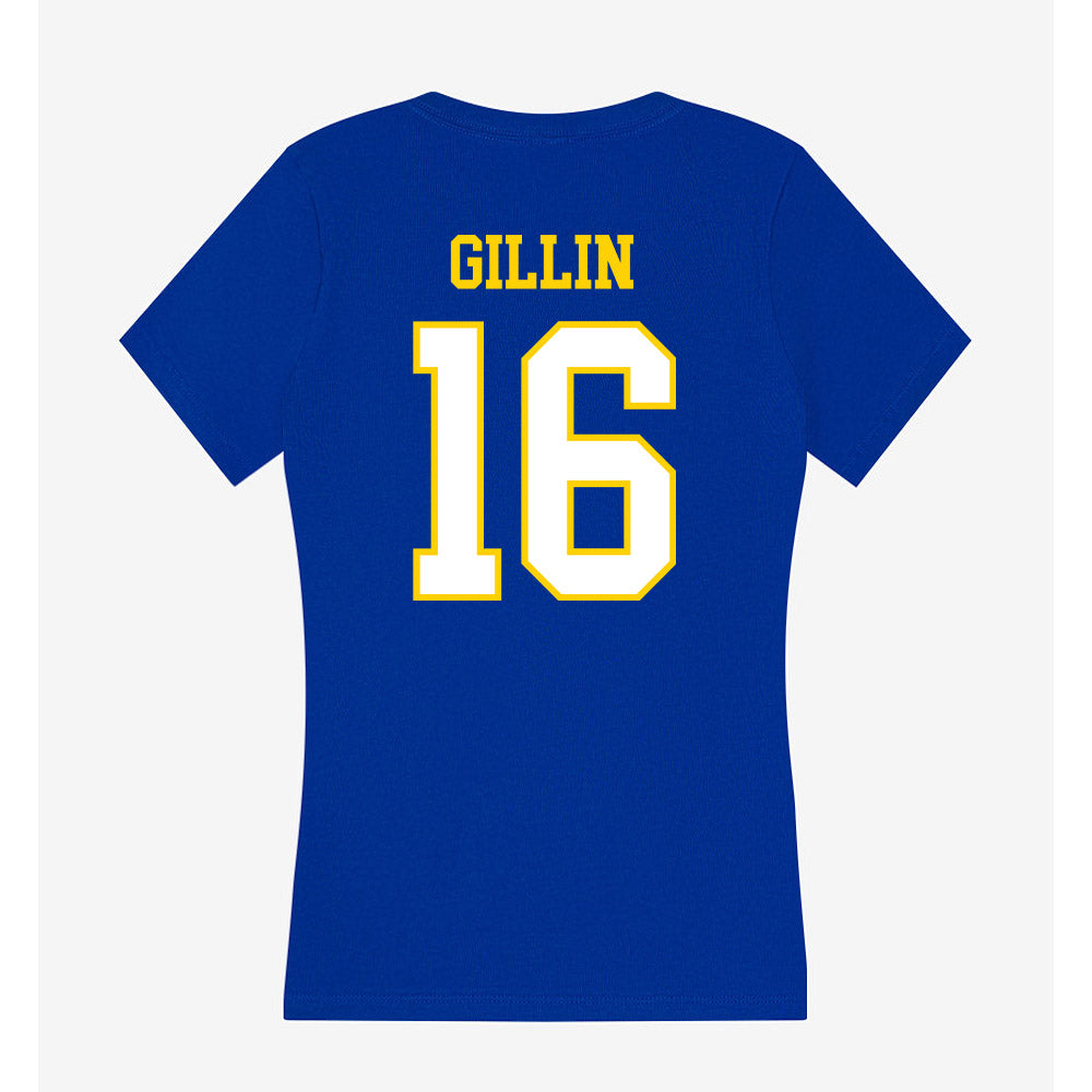 Delaware - NCAA Men's Lacrosse : Patrick Gillin - Women's V-Neck T-Shirt-1