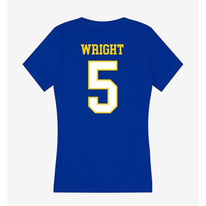 Delaware - NCAA Football : Kion Wright - Women's V-Neck T-Shirt-1