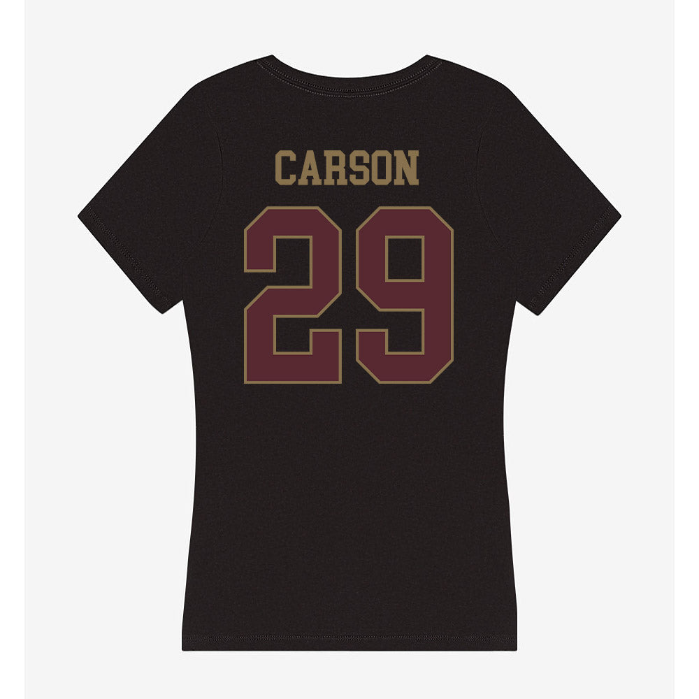 Texas State - NCAA Baseball : Tanner Carson - Women's V-Neck T-Shirt-1