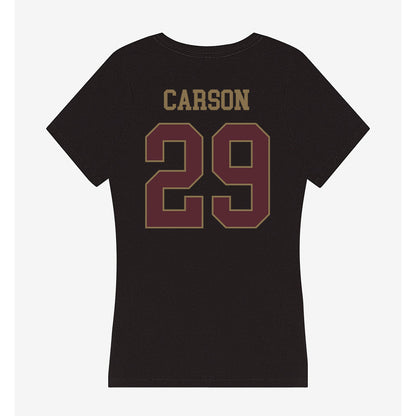 Texas State - NCAA Baseball : Tanner Carson - Women's V-Neck T-Shirt-1