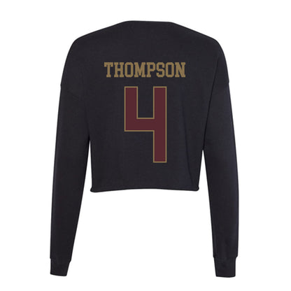 Texas State - NCAA Baseball : Cam Thompson - Women's Cropped Crew Fleece-1