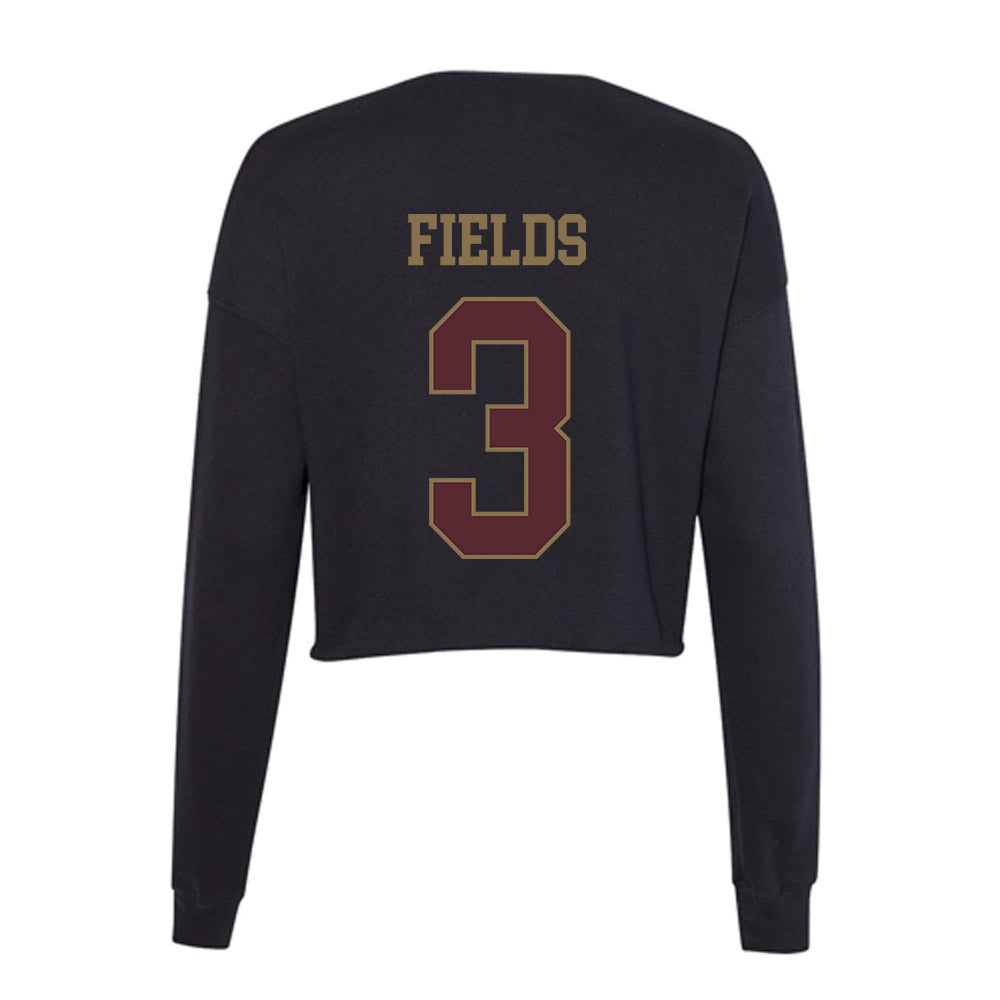 Texas State - NCAA Men's Basketball : Robert Fields - Women's Cropped Crew Fleece-1