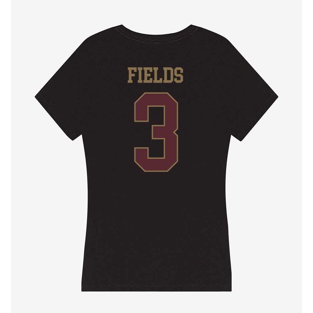 Texas State - NCAA Men's Basketball : Robert Fields - Women's V-Neck T-Shirt-1