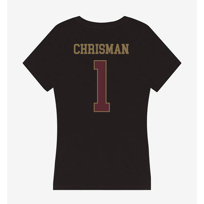 Texas State - NCAA Women's Soccer : Katelyn Chrisman - Women's V-Neck T-Shirt-1