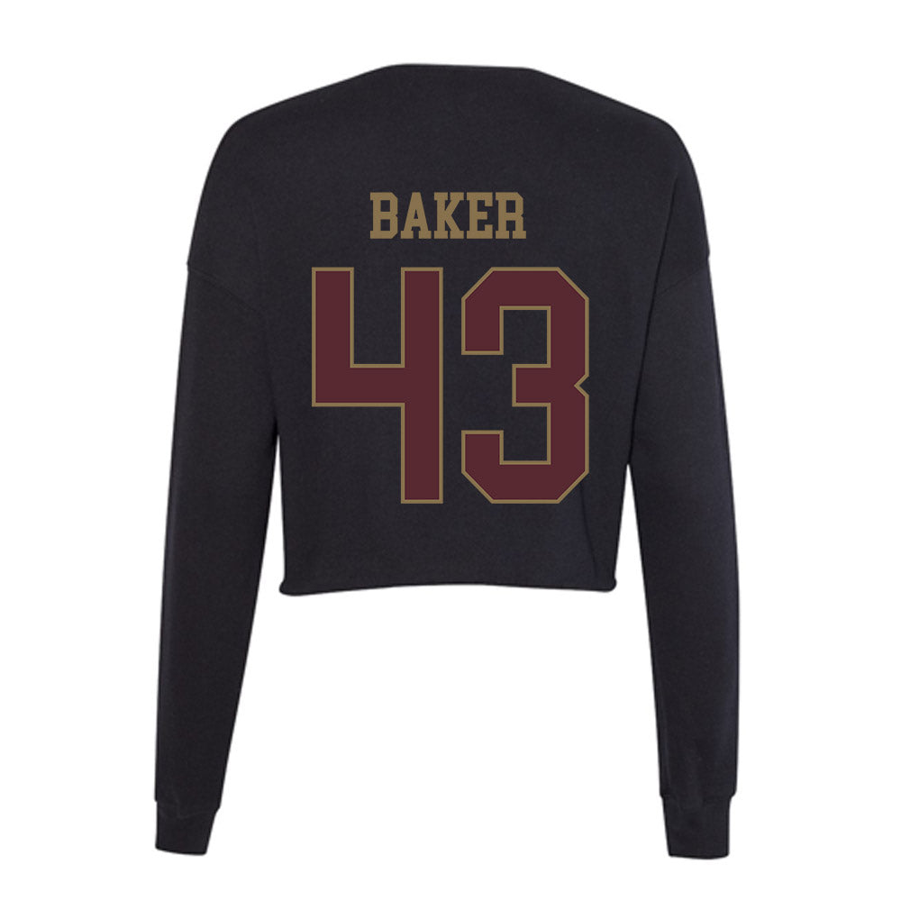 Texas State - NCAA Baseball : Caden Baker - Women's Cropped Crew Fleece-1
