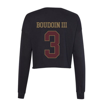 Texas State - NCAA Football : Michael Boudoin III - Women's Cropped Crew Fleece-1