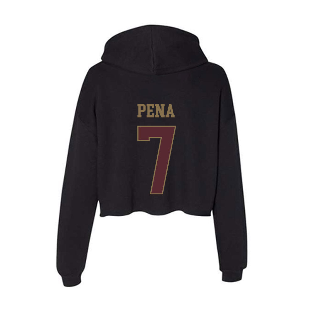 Texas State - NCAA Baseball : Daylan Pena - Women's Crop Fleece Hoodie-1