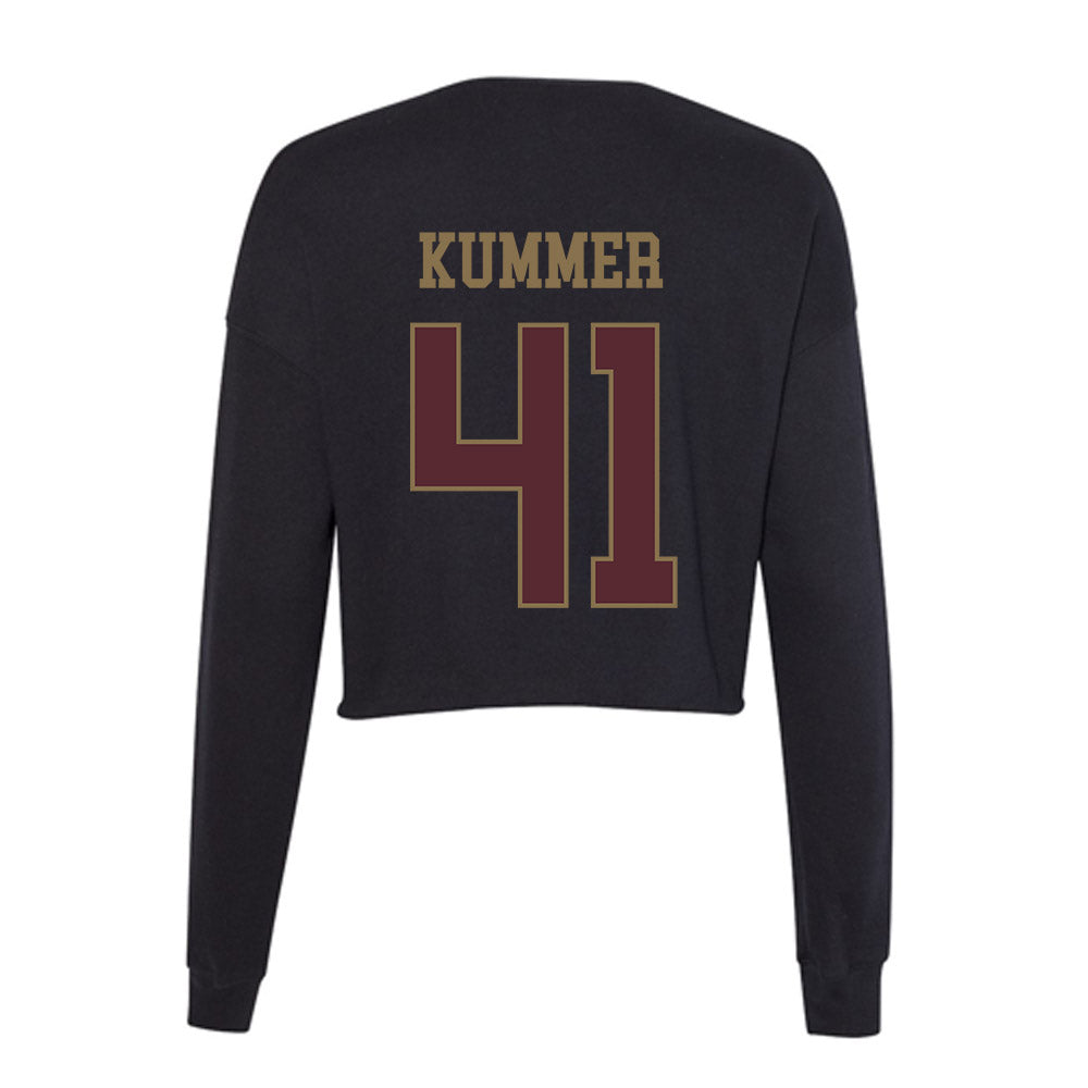 Texas State - NCAA Baseball : Theo Kummer - Women's Cropped Crew Fleece-1