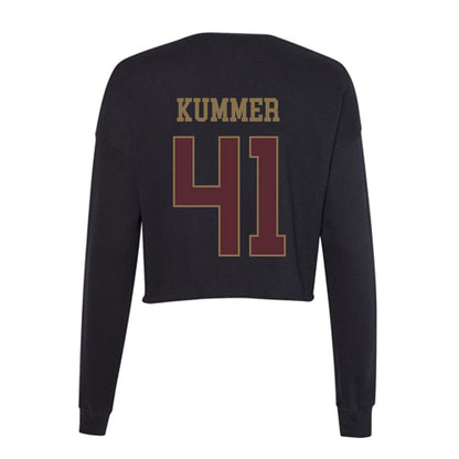 Texas State - NCAA Baseball : Theo Kummer - Women's Cropped Crew Fleece-1