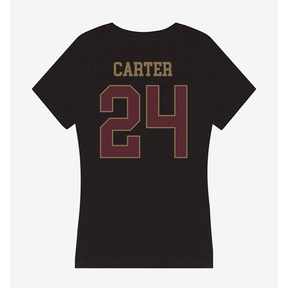 Texas State - NCAA Football : Caleb Carter - Women's V-Neck T-Shirt-1