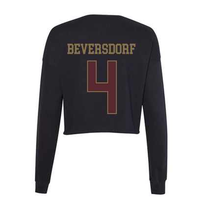 Texas State - NCAA Baseball : Alec Beversdorf - Women's Cropped Crew Fleece-1