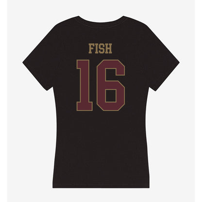 Texas State - NCAA Softball : Emily Fish - Women's V-Neck T-Shirt-1