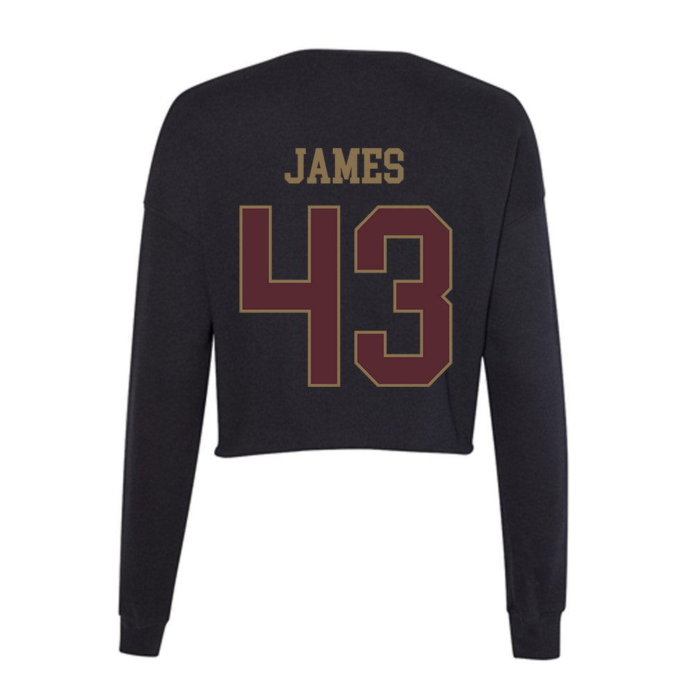 Texas State - NCAA Football : Michael James - Women's Cropped Crew Fleece-1