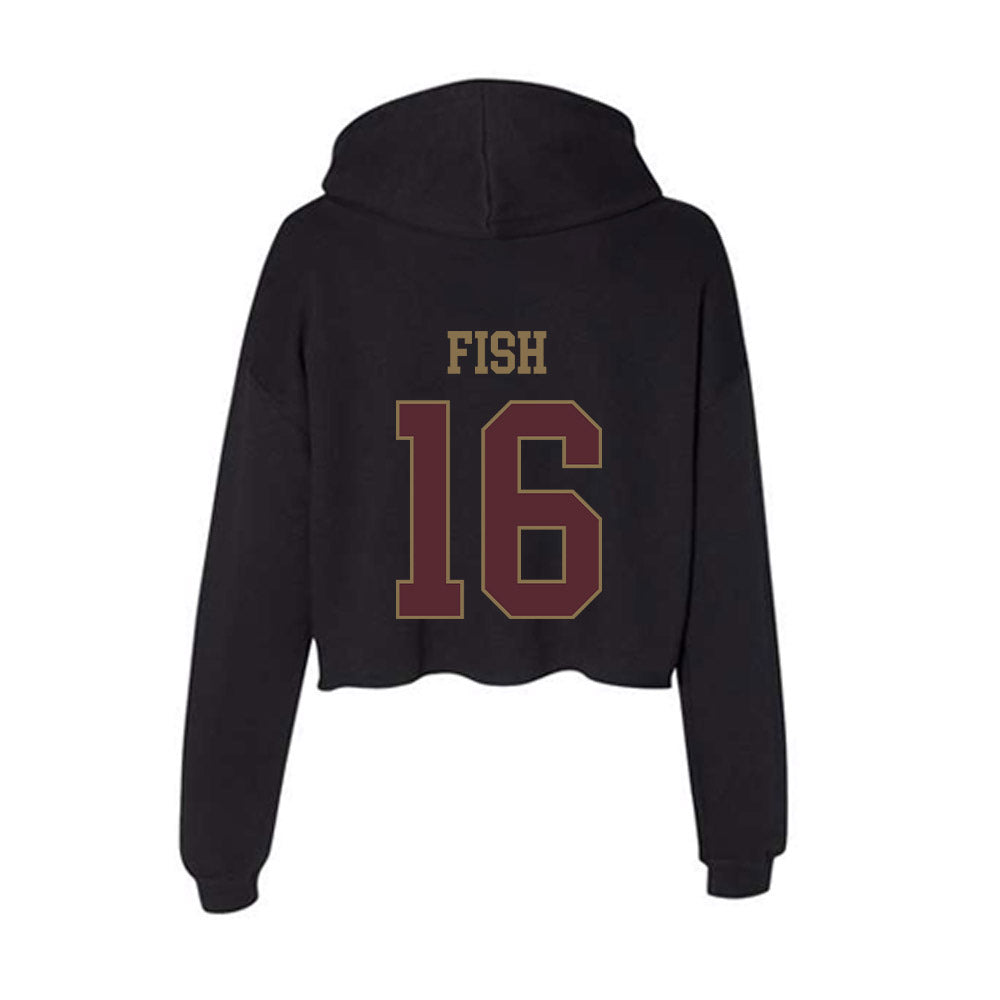 Texas State - NCAA Softball : Emily Fish - Women's Crop Fleece Hoodie-1