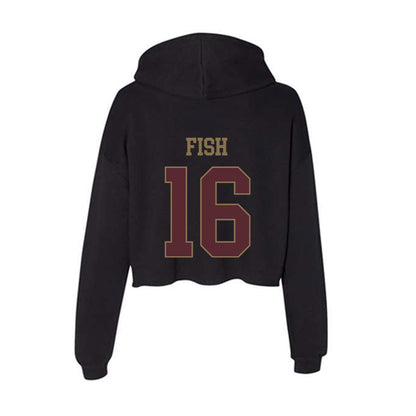 Texas State - NCAA Softball : Emily Fish - Women's Crop Fleece Hoodie-1