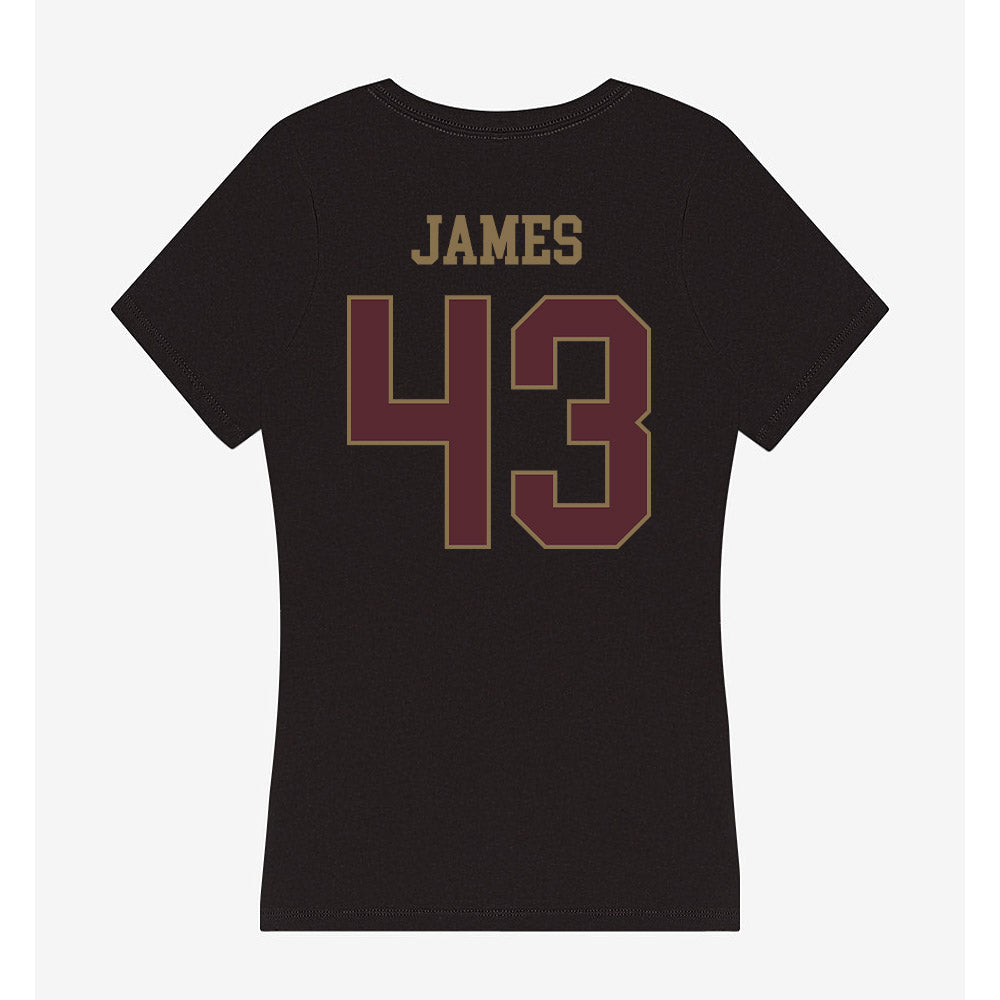 Texas State - NCAA Football : Michael James - Women's V-Neck T-Shirt-1