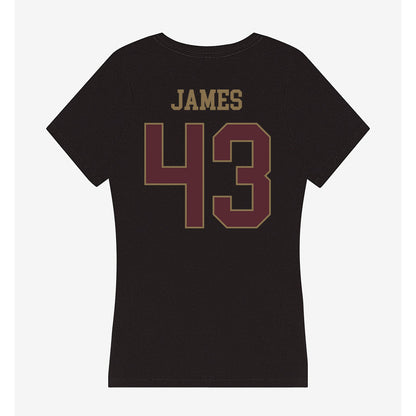 Texas State - NCAA Football : Michael James - Women's V-Neck T-Shirt-1