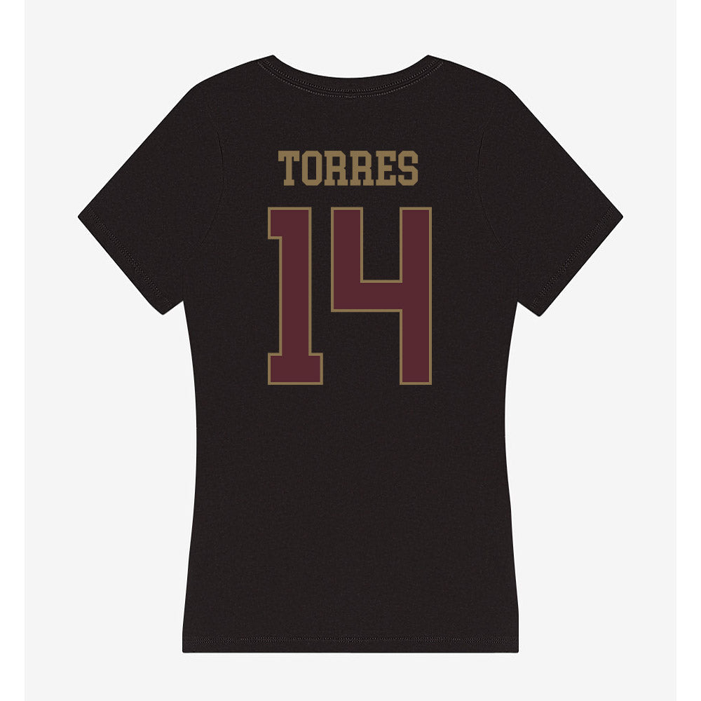 Texas State - NCAA Women's Volleyball : Ryann Torres - Women's V-Neck T-Shirt-1