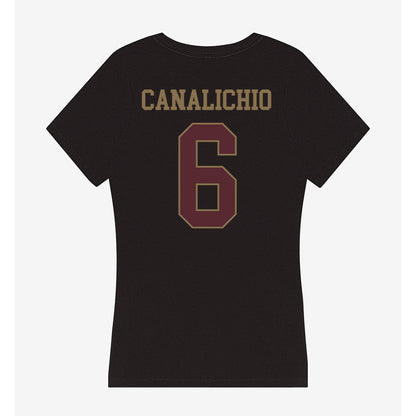 Texas State - NCAA Baseball : Will Canalichio - Women's V-Neck T-Shirt-1