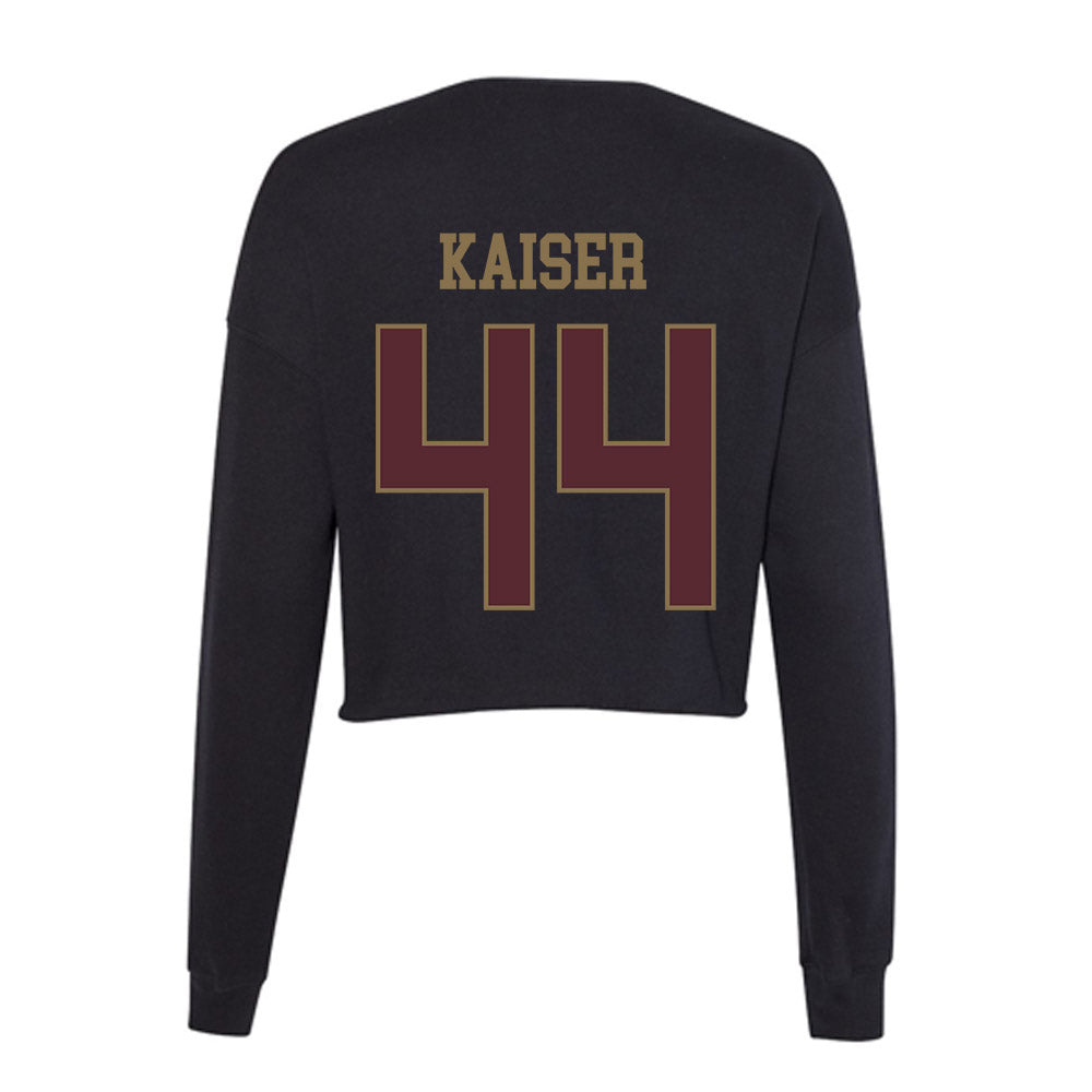 Texas State - NCAA Football : Karson Kaiser - Women's Cropped Crew Fleece-1