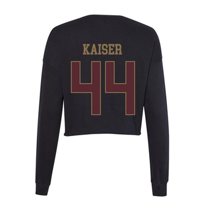 Texas State - NCAA Football : Karson Kaiser - Women's Cropped Crew Fleece-1