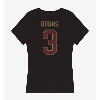 Texas State - NCAA Women's Basketball : Saniya Burks - Women's V-Neck T-Shirt-1