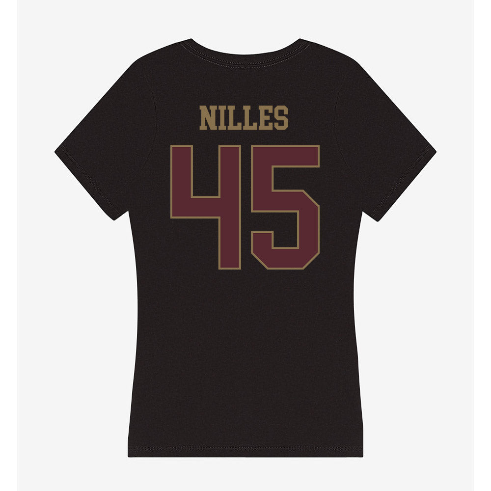 Texas State - NCAA Football : Cole Nilles - Women's V-Neck T-Shirt-1