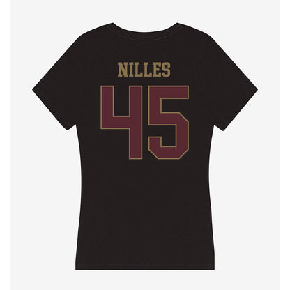 Texas State - NCAA Football : Cole Nilles - Women's V-Neck T-Shirt-1