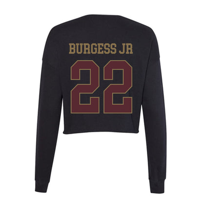 Texas State - NCAA Football : Torrance Burgess Jr - Women's Cropped Crew Fleece-1