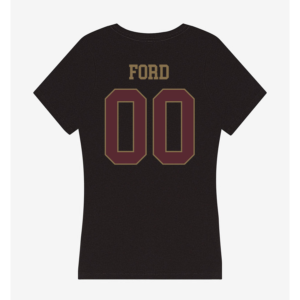 Texas State - NCAA Football : Noah Ford - Women's V-Neck T-Shirt-1
