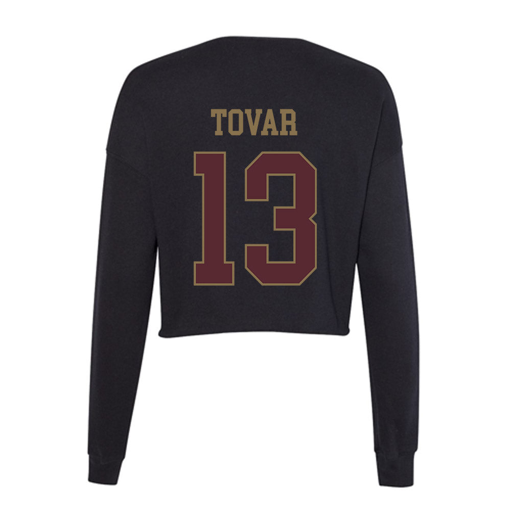 Texas State - NCAA Baseball : Jesus Tovar - Women's Cropped Crew Fleece-1
