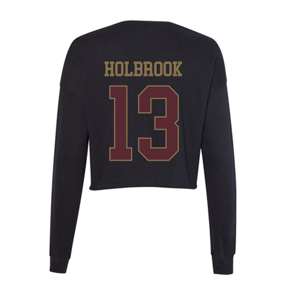 Texas State - NCAA Baseball : Nicholas Holbrook - Women's Cropped Crew Fleece-1