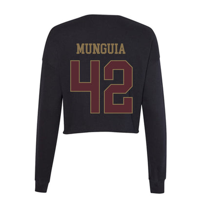 Texas State - NCAA Baseball : Austin Munguia - Women's Cropped Crew Fleece-1