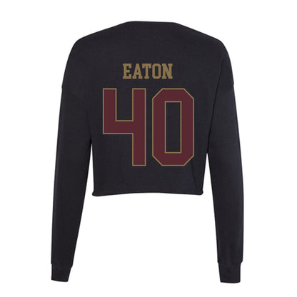 Texas State - NCAA Baseball : Austin Eaton - Women's Cropped Crew Fleece-1