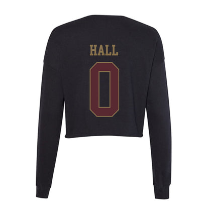 Texas State - NCAA Men's Basketball : Dj Hall - Women's Cropped Crew Fleece-1