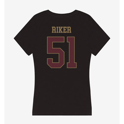 Texas State - NCAA Football : Brock Riker - Women's V-Neck T-Shirt-1
