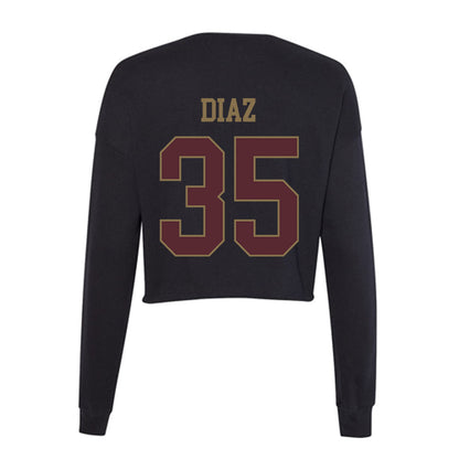 Texas State - NCAA Baseball : Colby Diaz - Women's Cropped Crew Fleece-1