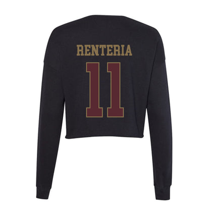 Texas State - NCAA Softball : Ava Renteria - Women's Cropped Crew Fleece-1