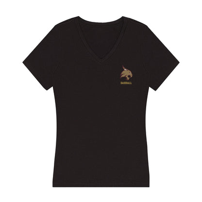 Texas State - NCAA Baseball : Tanner Carson - Women's V-Neck T-Shirt-0