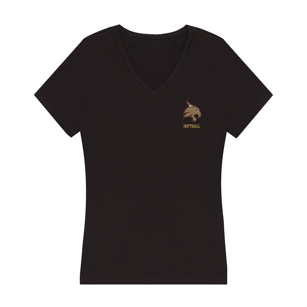 Texas State - NCAA Softball : Sara Vanderford - Women's V-Neck T-Shirt-0