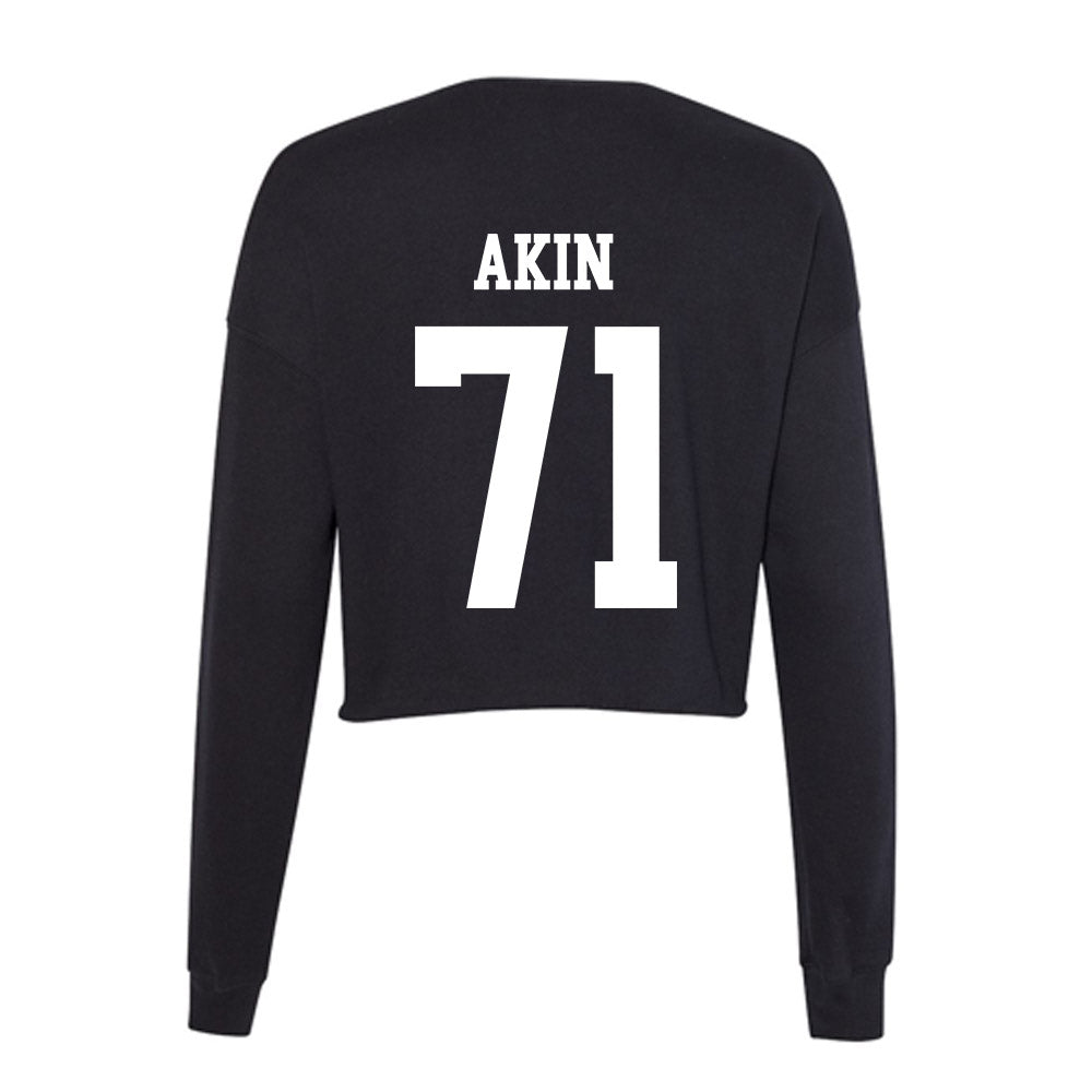 OKBU - NCAA Football : Owen Akin - Women's Cropped Crew Fleece-1