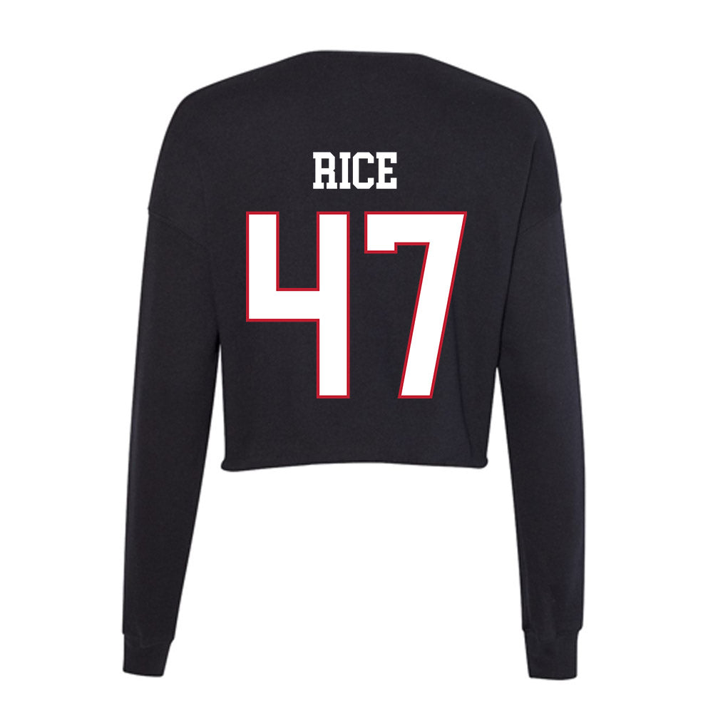 Miami of Ohio - NCAA Football : Brach Rice - Women's Cropped Crew Fleece-1